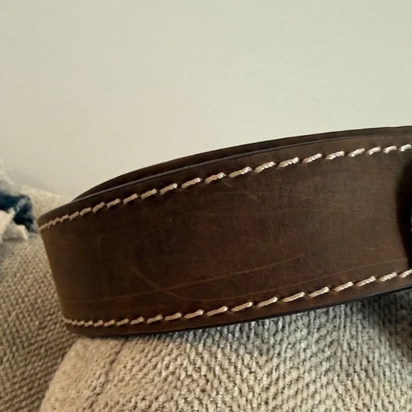 Ariat Brown Leather Belt with Ornate Silver Buckle - Picture 2 of 4